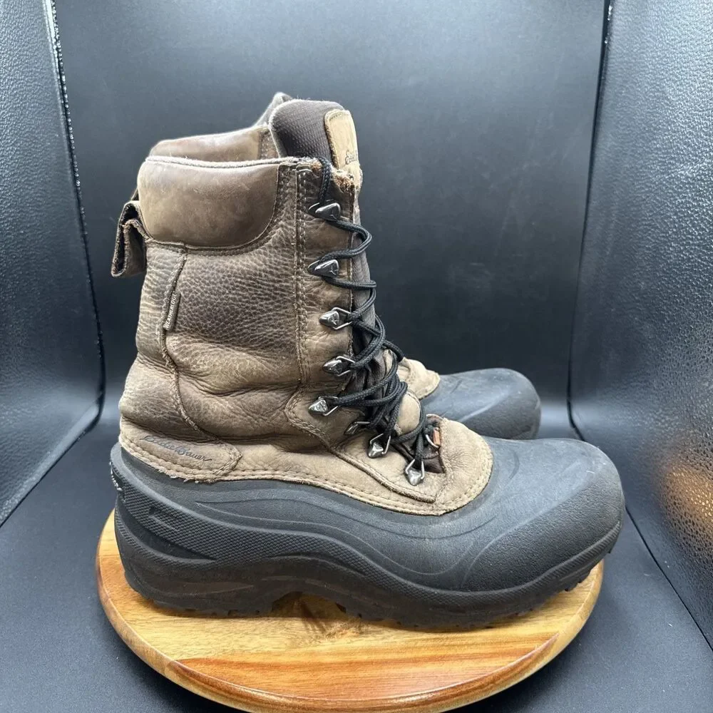 Eddie Bauer Snoqualmie Pass Men's Size 9.5 Hiking Boots Brown 8” Waterproof